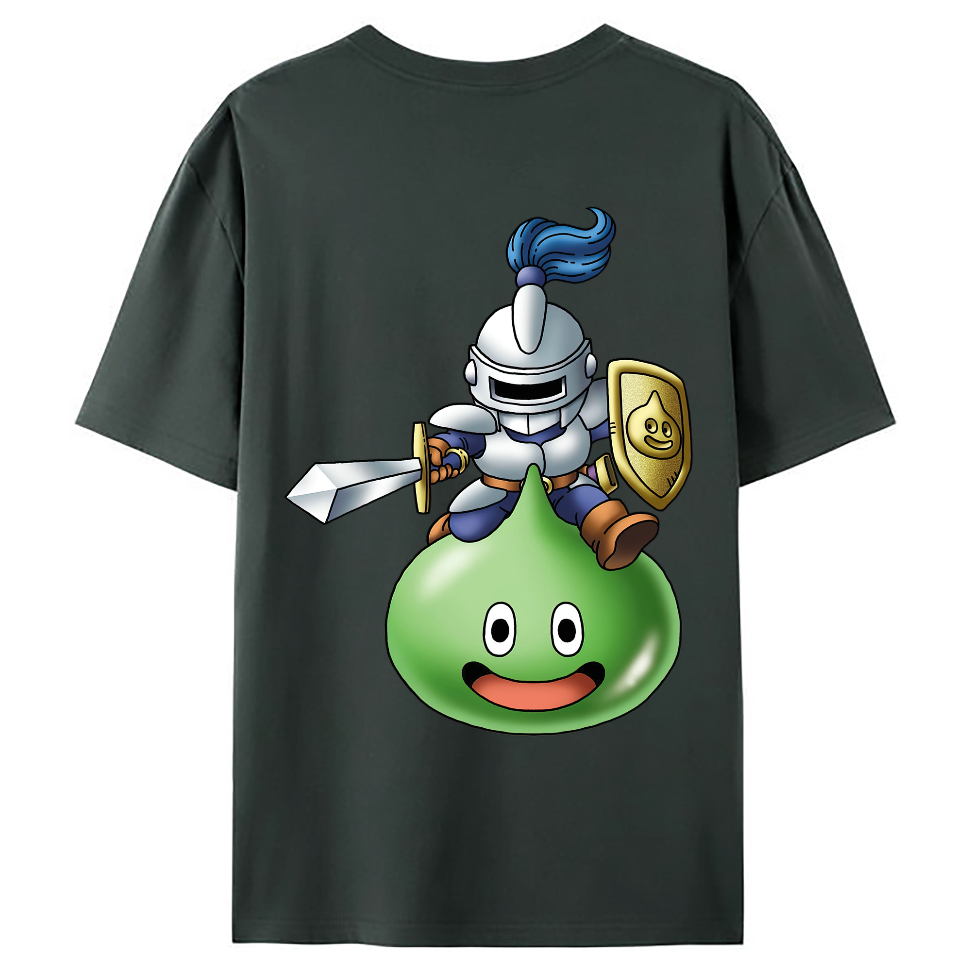 （画像用） ドラゴンクエスト Doragon Kuesuto Dragon Quest 綿100％ メンズ半袖Tシャツ（バックプリント） 通気性